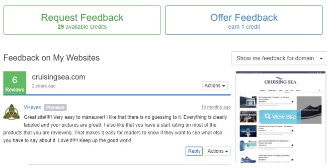 Wealthy Affiliate website feedback 